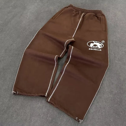 Y2K BAGGY STREETWEAR JOGGERS W/ EMBROIDERY