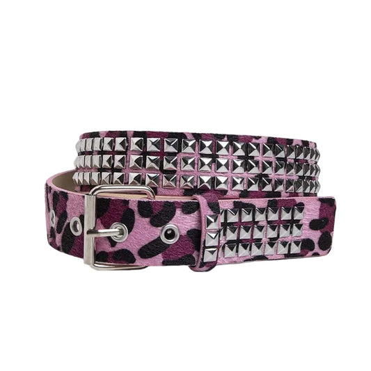 Women's Punk Fur Rivet Belts (multiple color-ways)