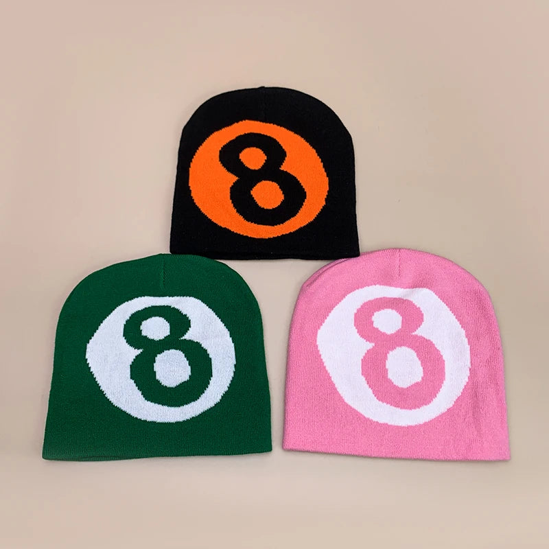 Number 8 Knitted Beanie (7 Color-ways Available)