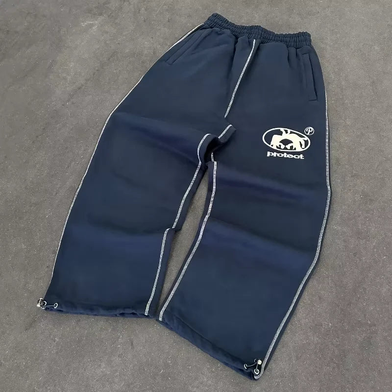 Y2K BAGGY STREETWEAR JOGGERS W/ EMBROIDERY