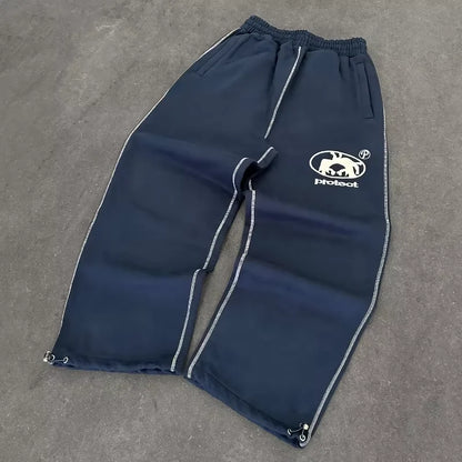 Y2K BAGGY STREETWEAR JOGGERS W/ EMBROIDERY