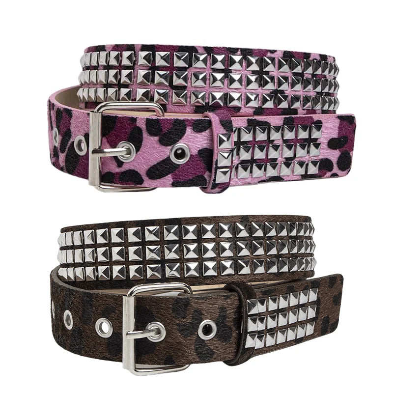 Women's Punk Fur Rivet Belts (multiple color-ways)