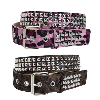 Women's Punk Fur Rivet Belts (multiple color-ways)