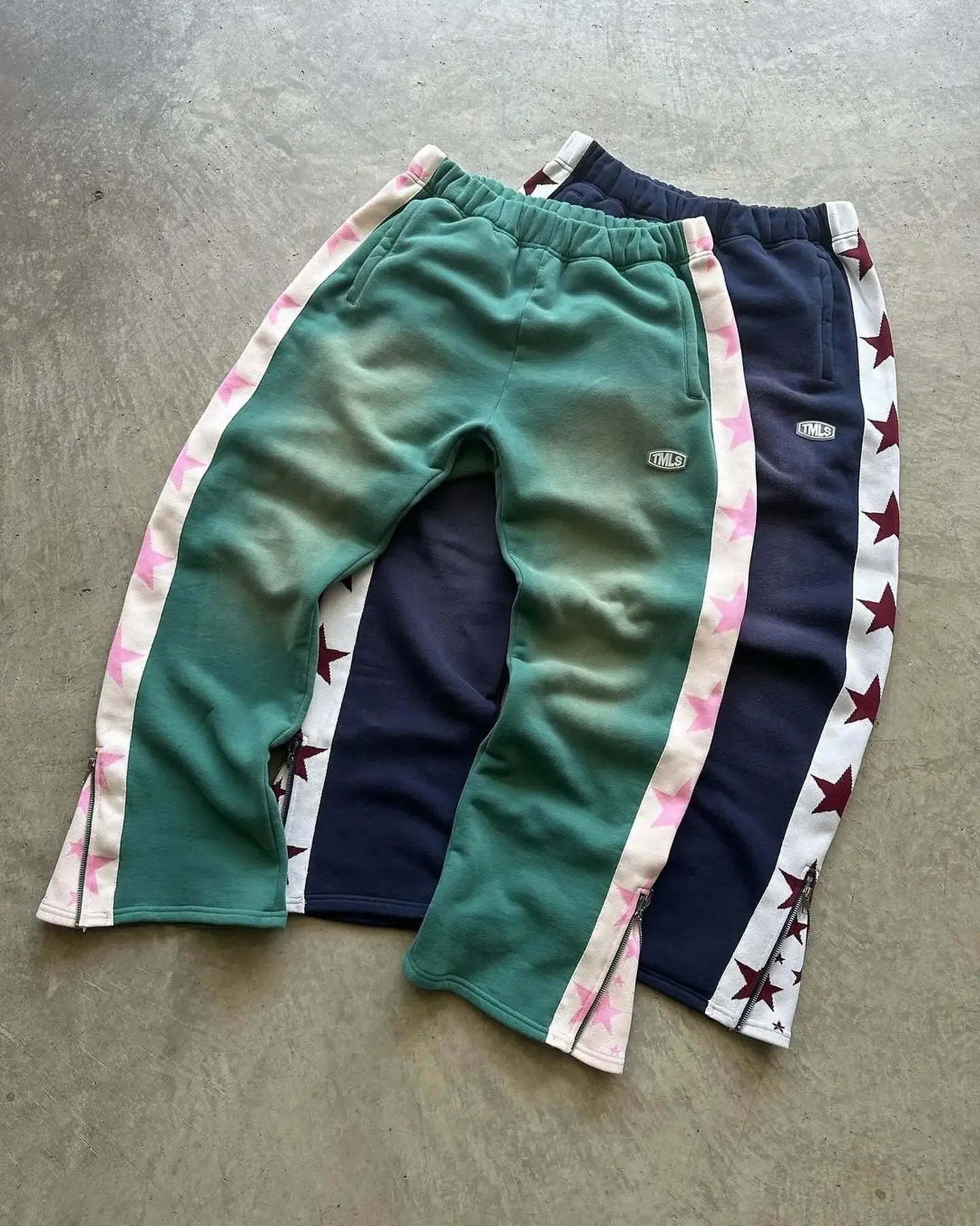 Multi-Colored Star-Stripped Sweatpants