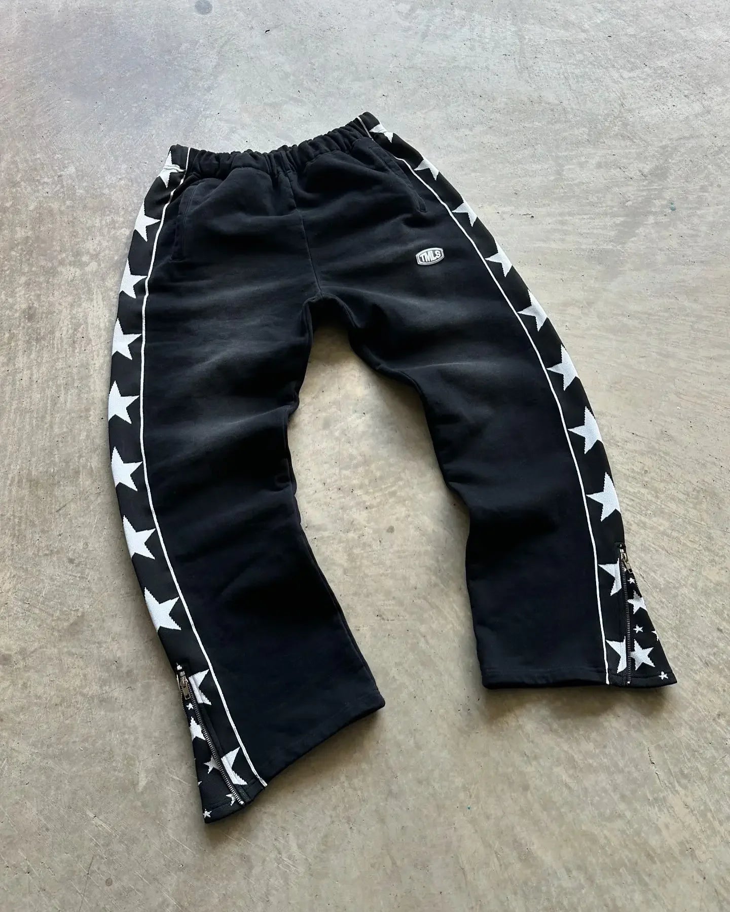 Unisex Black and White Star Track Sweatpants