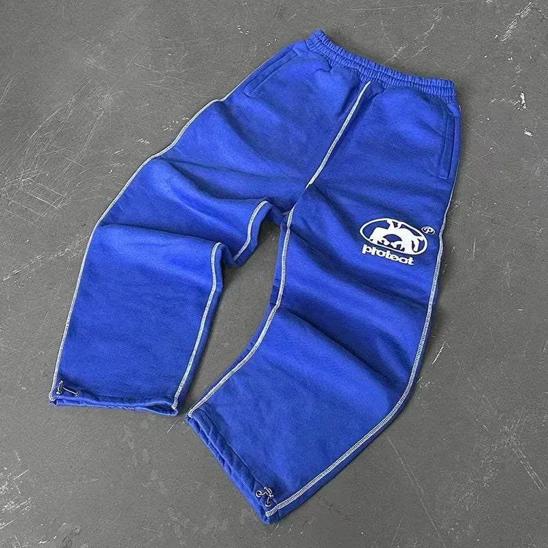 Y2K BAGGY STREETWEAR JOGGERS W/ EMBROIDERY