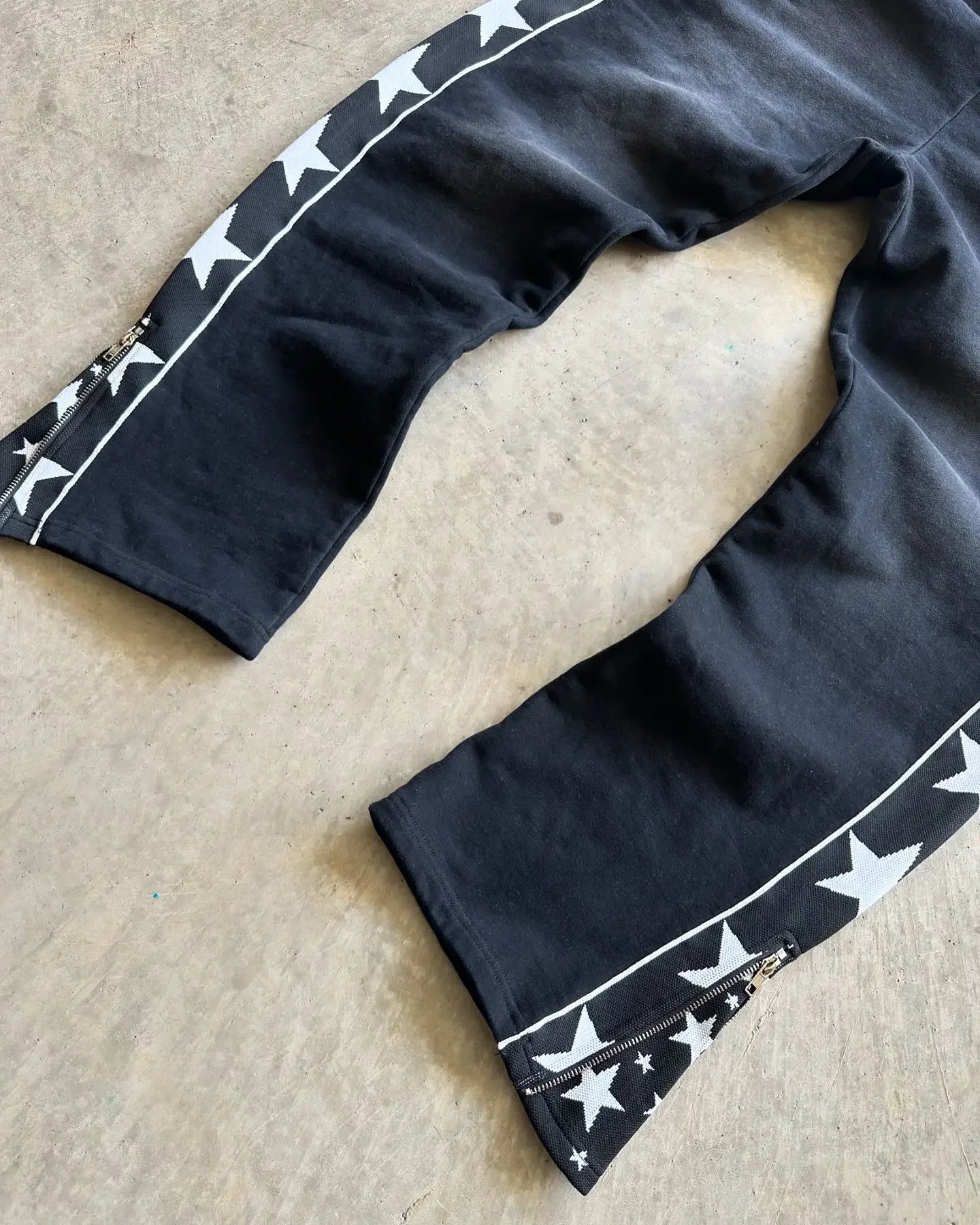 Unisex Black and White Star Track Sweatpants